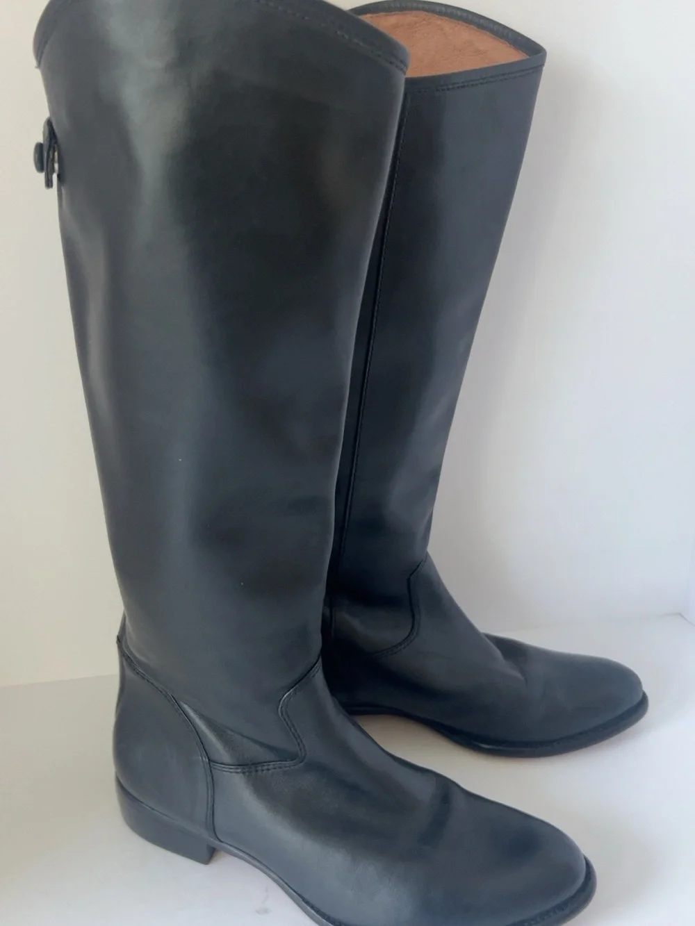 Corso Como Black Leather Knee High Riding Boots Size 7.5 Brazil